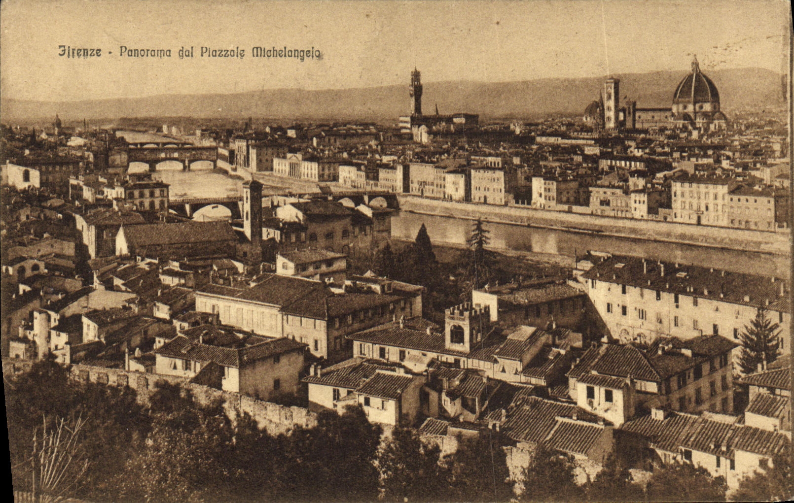 CPA Firenze Panorama dal Piazzole Michelangelo