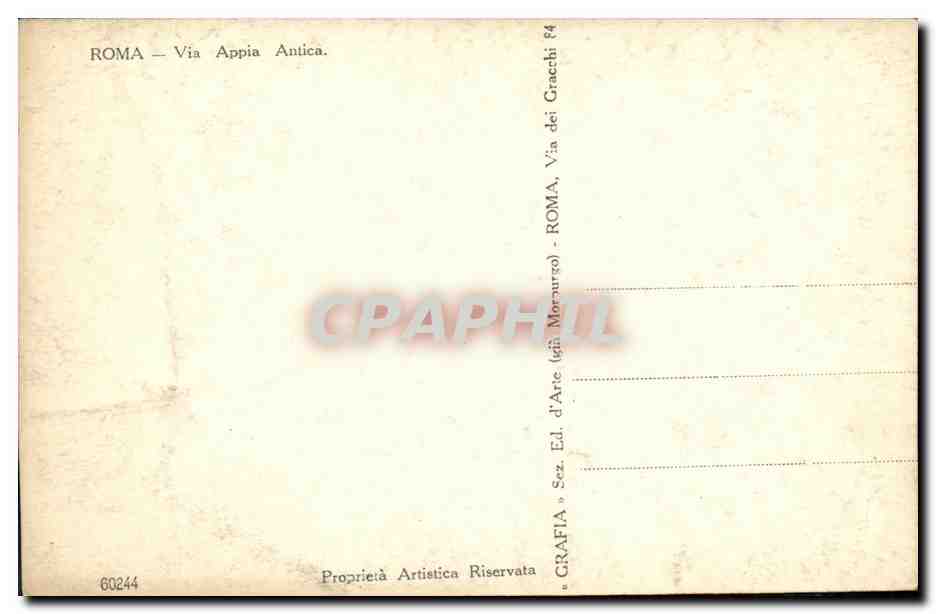 CPA Roma Vuia Appia Anvica — Rückseite