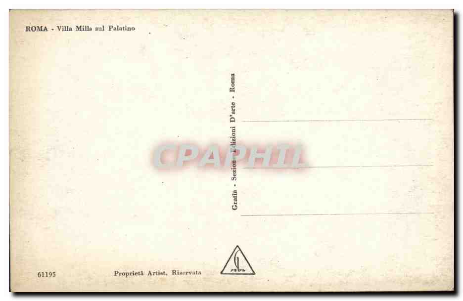 CPA Roma Villa Mille sul palatino — Rückseite