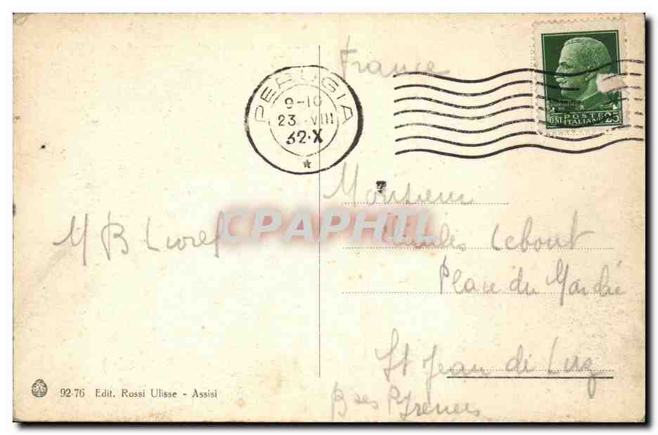 CPA Assisi Chiesa di Francesca e campagna umbra — Rückseite