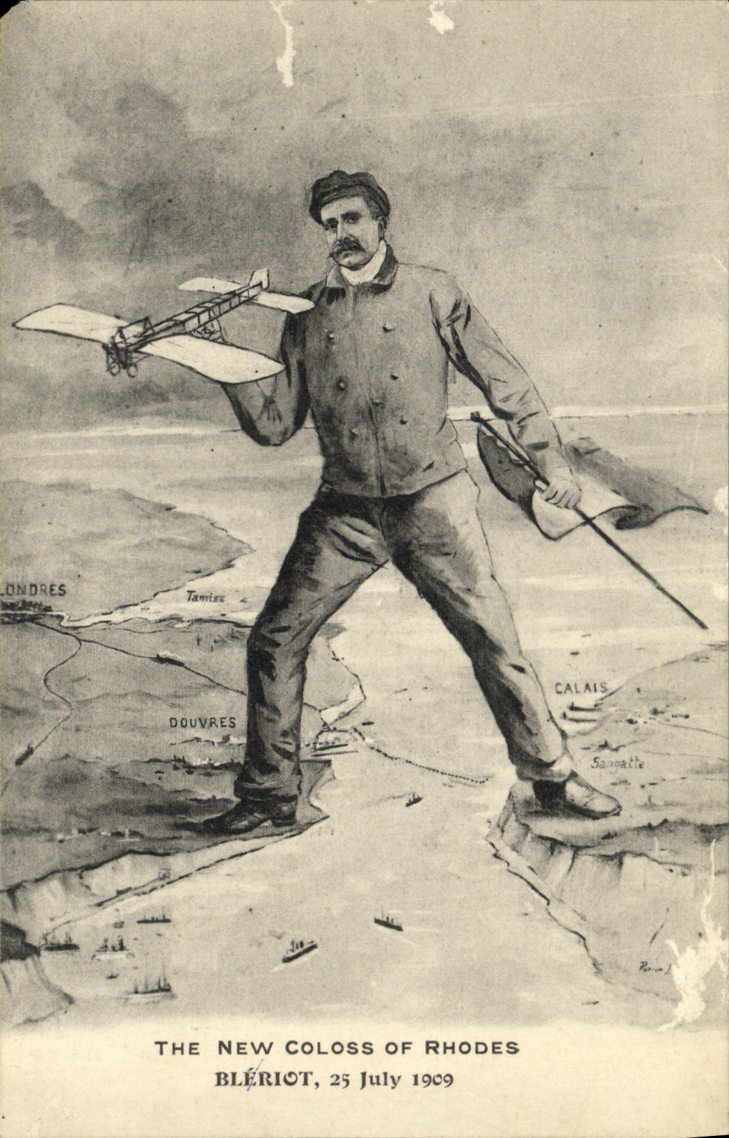 CPA The New Coloss of Rhodes Bleriot 1909 Aviation