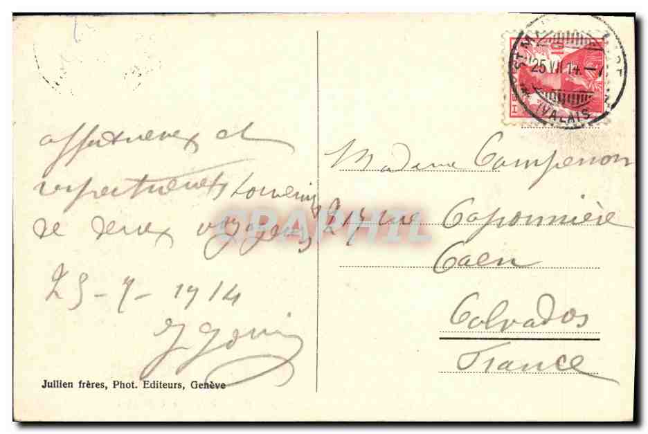 CPA Saint Maurice Vallee du Rhone Massif d Orny et le Salentin — Rückseite