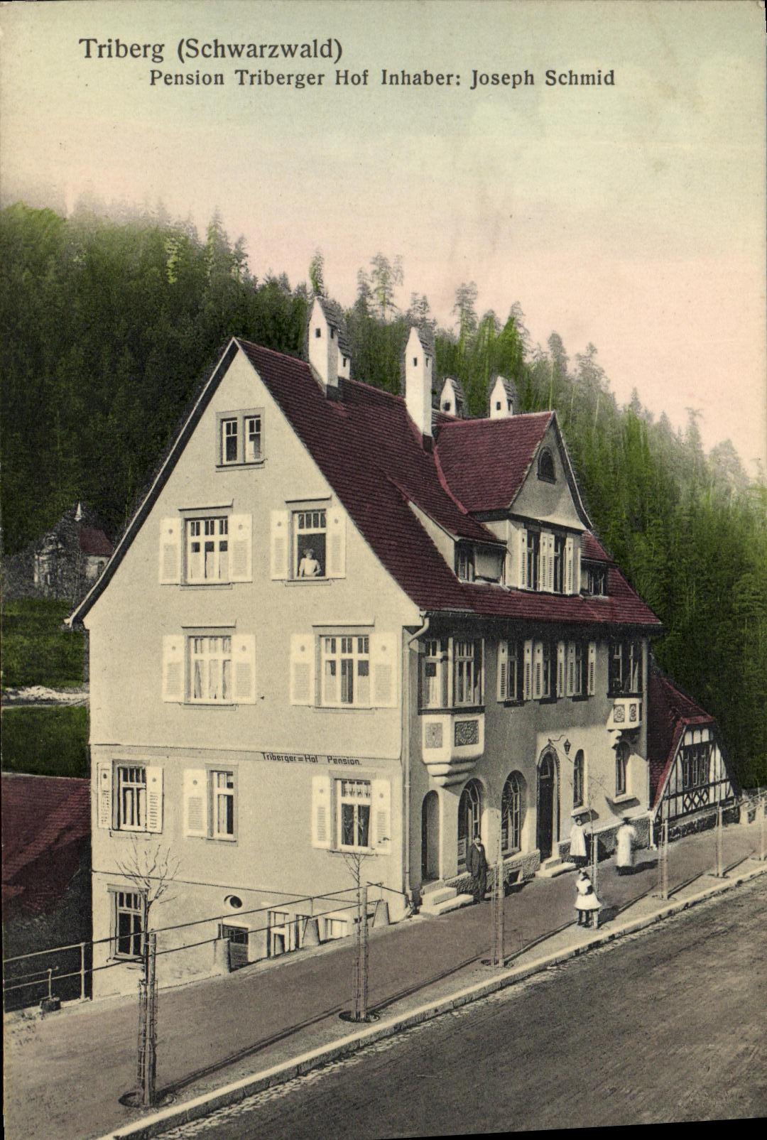 CPA Triberg Schwarzwald Pension Triberger Hof Inhaber Joseph Schmid