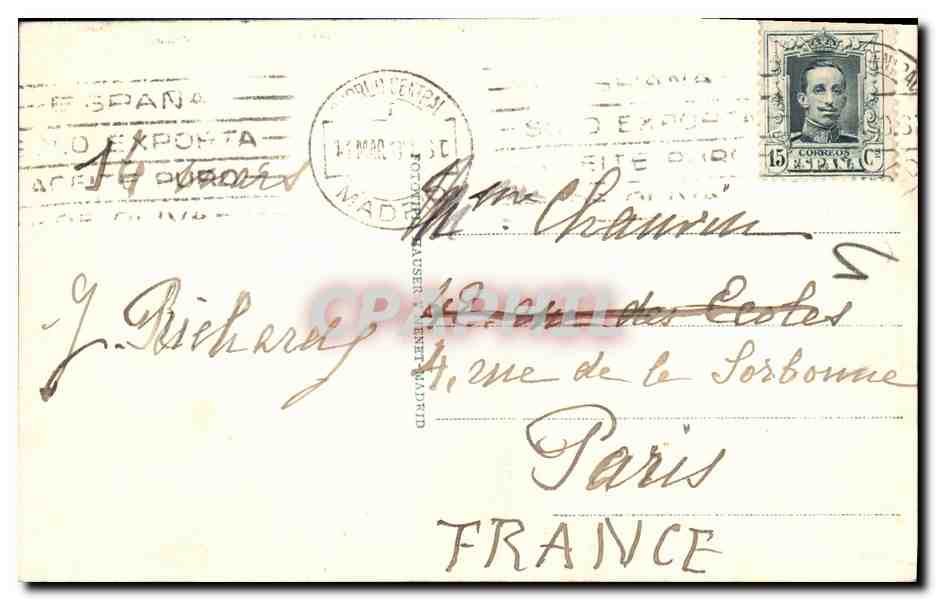 CPA Madrid Real Armeria Armures de Charles Quint — Rückseite