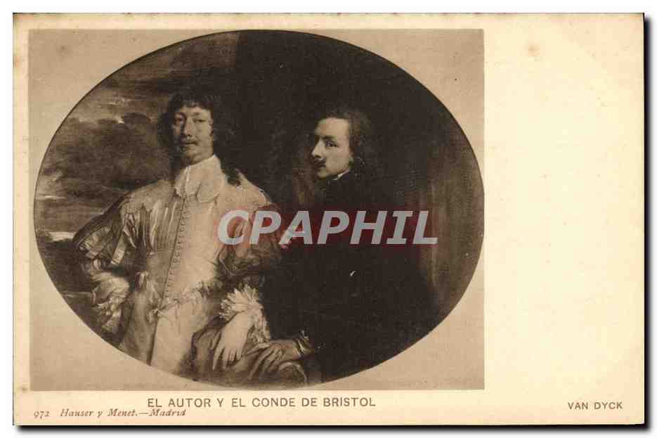 CPA El Autor y el Conde de Bristol Van Dyck