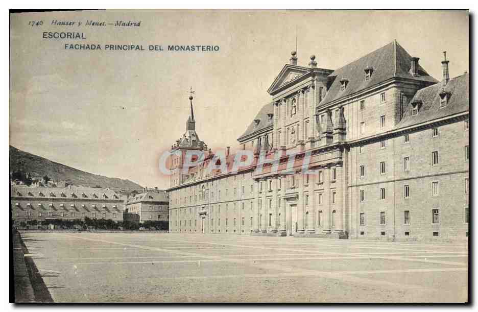 Escorial — Main Facade of the Monastery — Hausser y Menet, Madrid