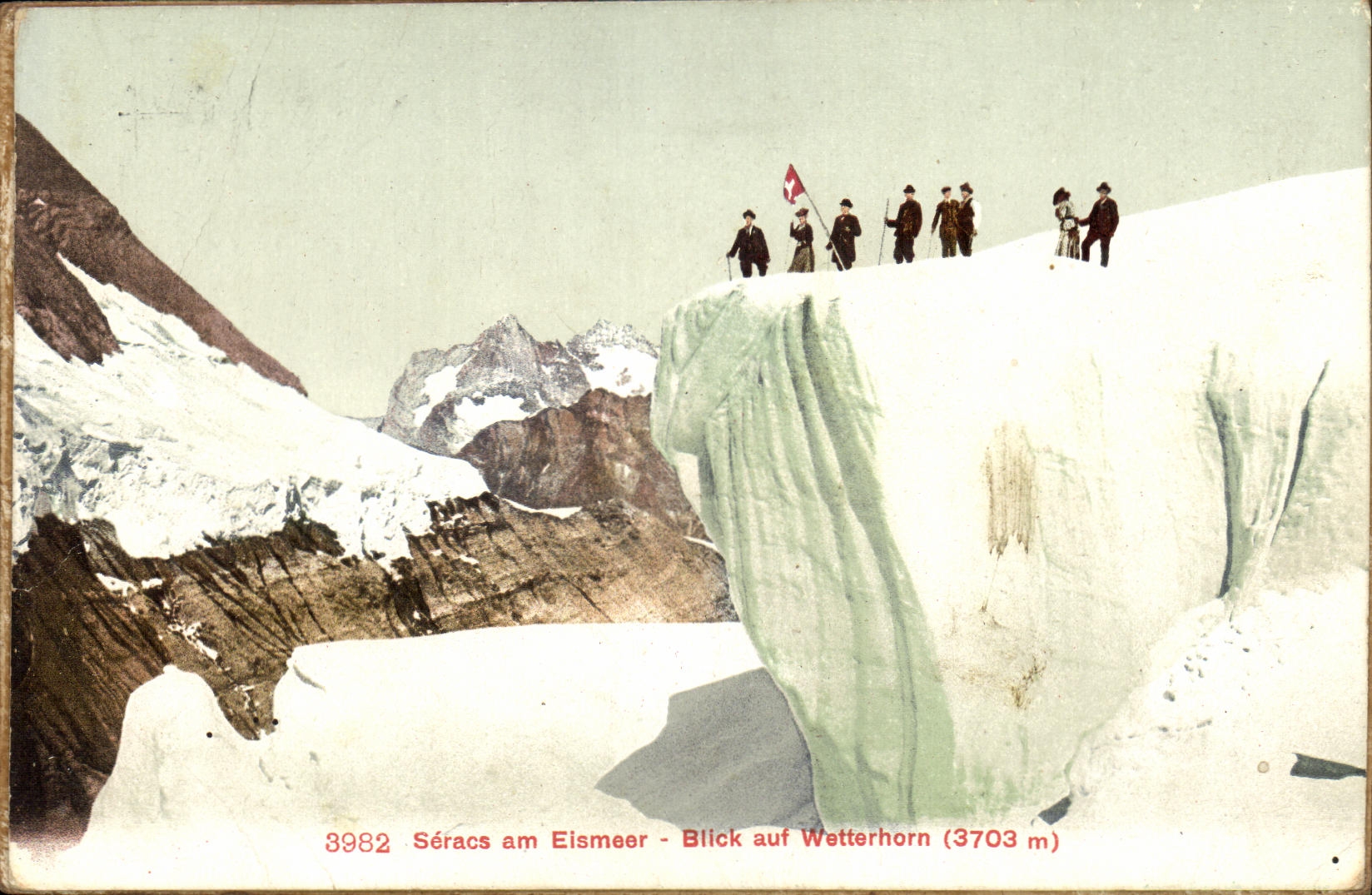 CPA Seracs am Eismeer Blick auf Wetterhorn