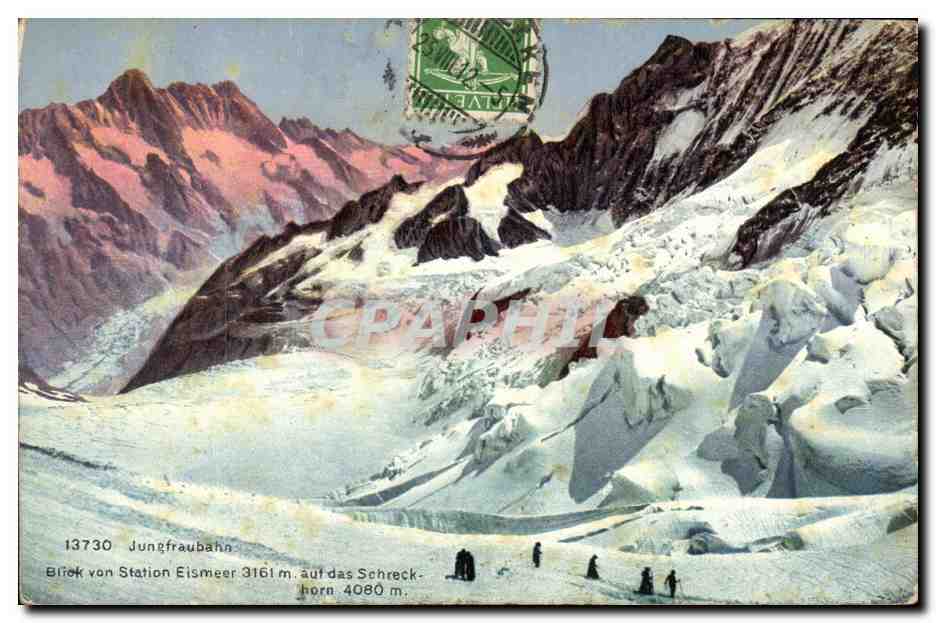 CPA Seracs am Eismeer Blick auf Wetterhorn — Rückseite