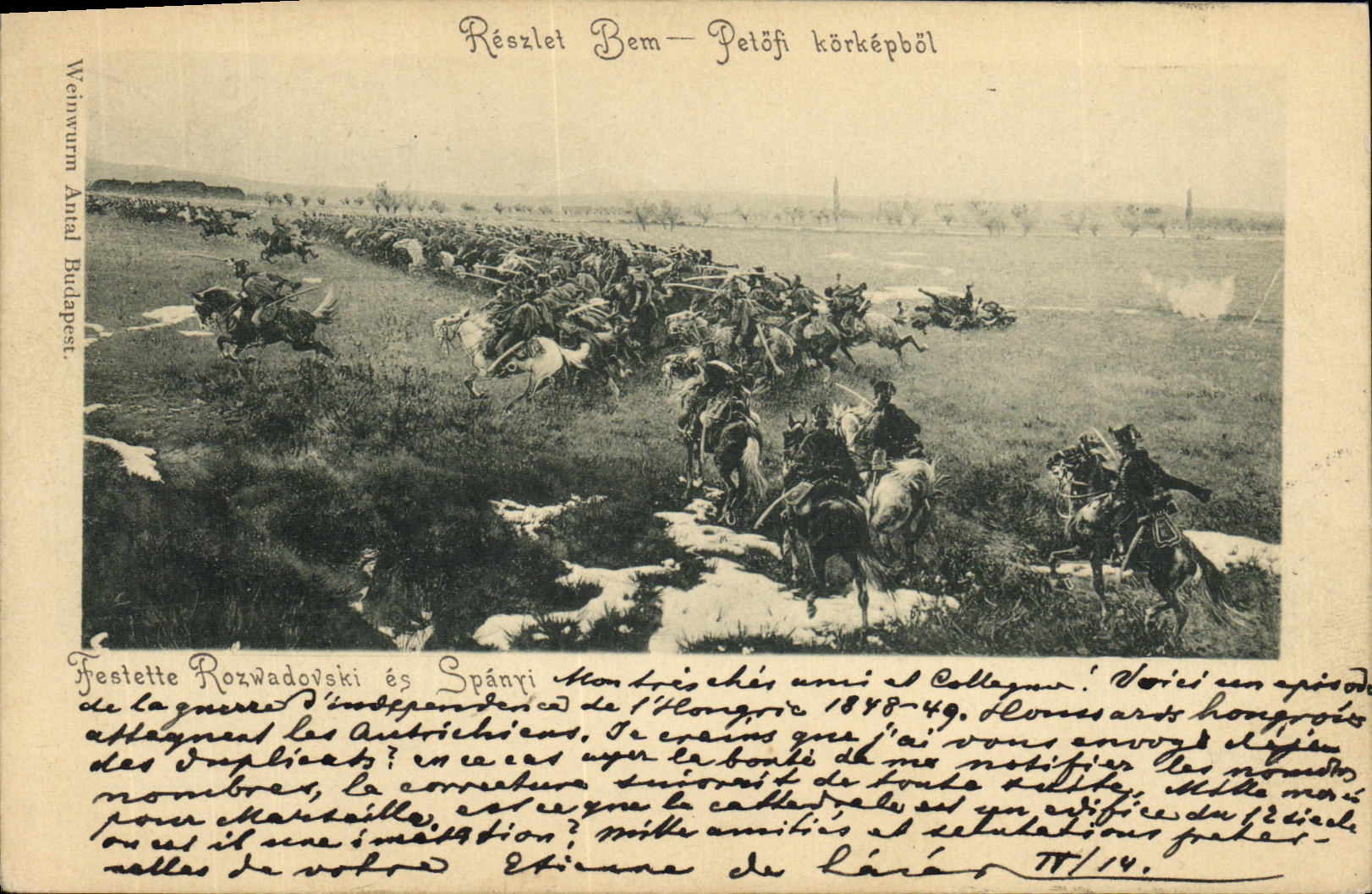 Bataille de Bem — Pelőfi — Éditeur Weinbunum Antal, Budapest