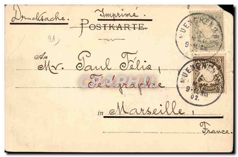 CPA Die gesamte Bayerische Konigsfamilie in Jahre 1901 — Verso