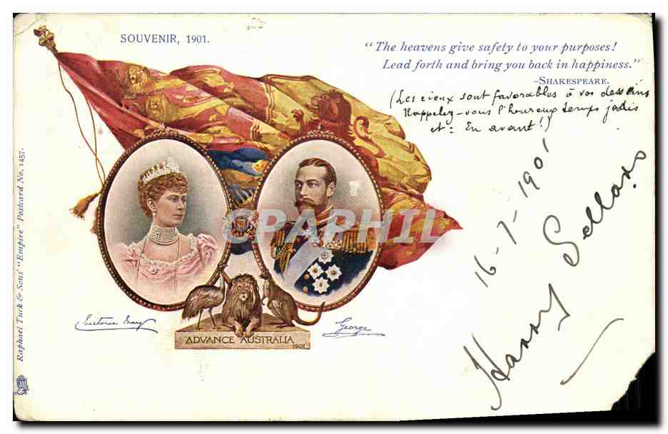 CPA Souvenir 1901 Advance Australia Lion Kangourou