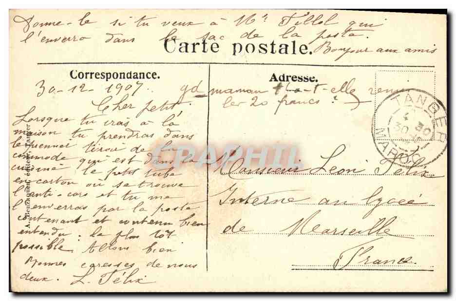 CPA Tanger Types arabes — Rückseite