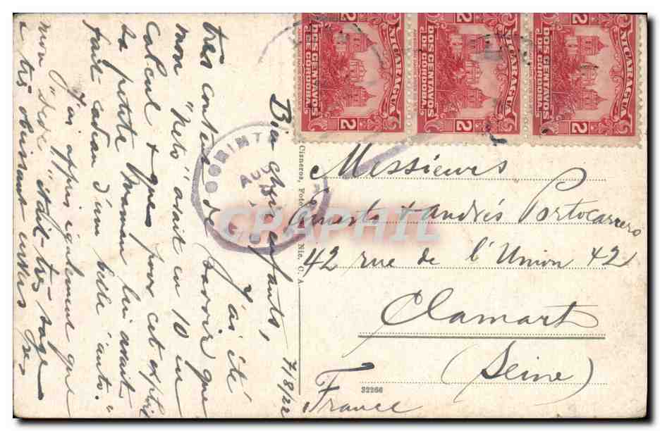 CPA Mulelle de Crointo Nicaragua  — Rückseite