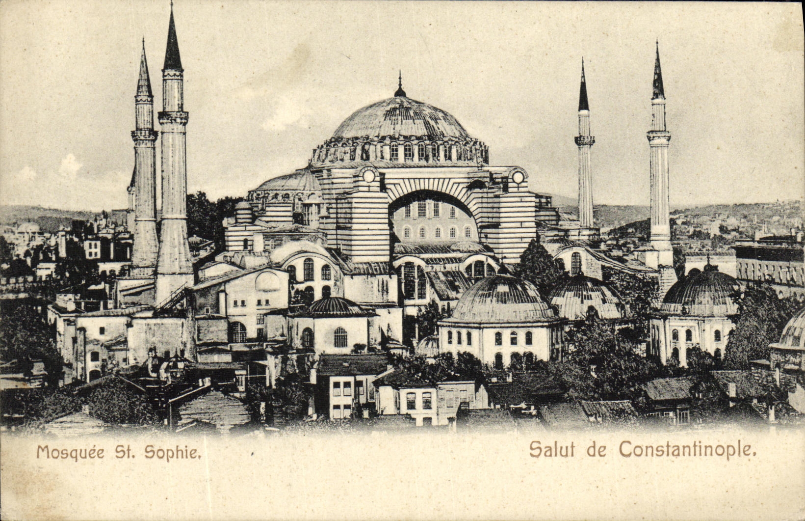 CPA Mosquee St Sophine Salut de Constantinople