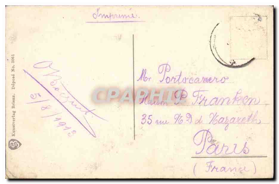 CPA Lauterbrunnen Staubbach Grosshorn  — Rückseite