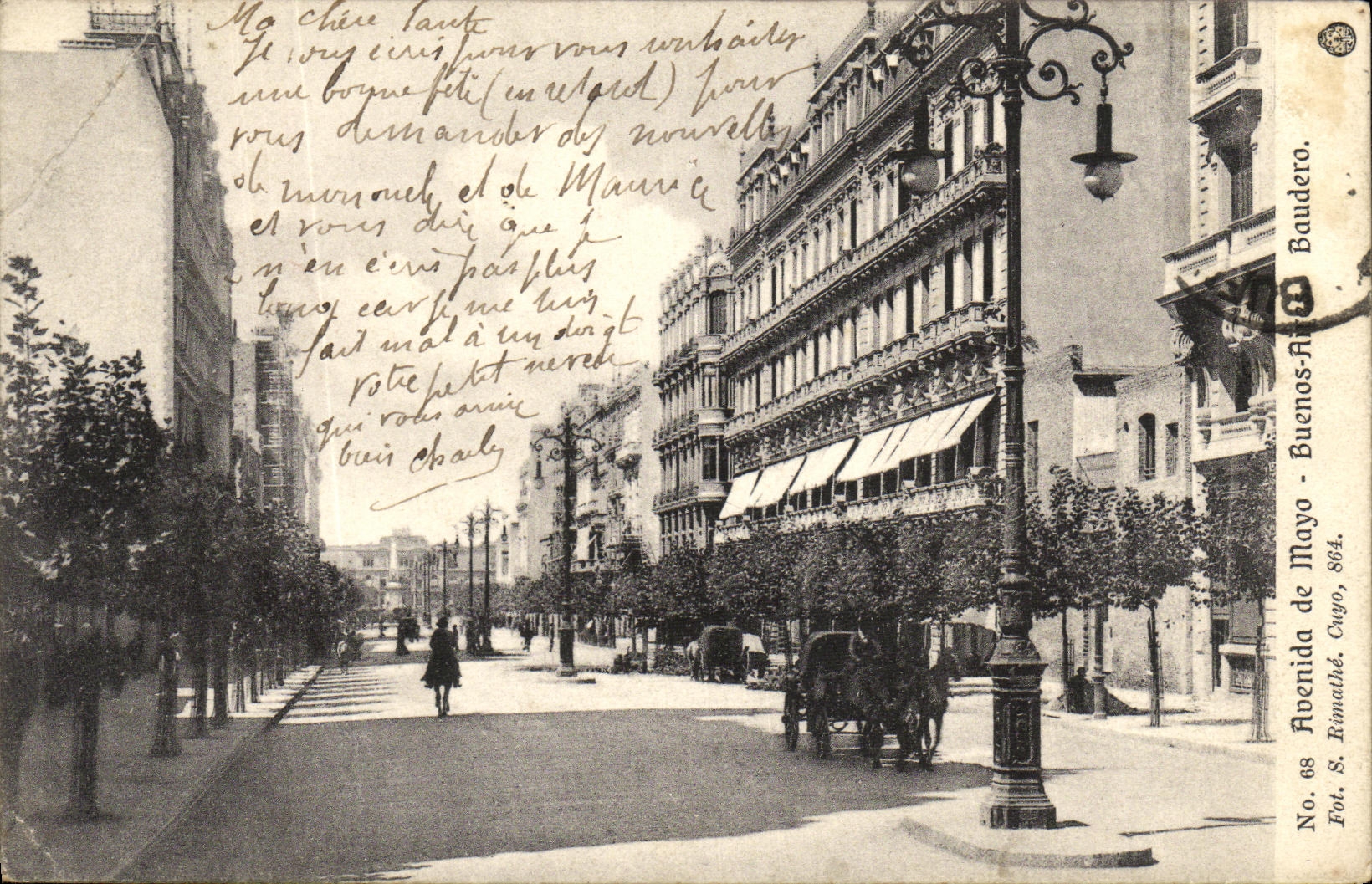 CPA Avenida de Mayo Buenos Aires Baudero Argentine