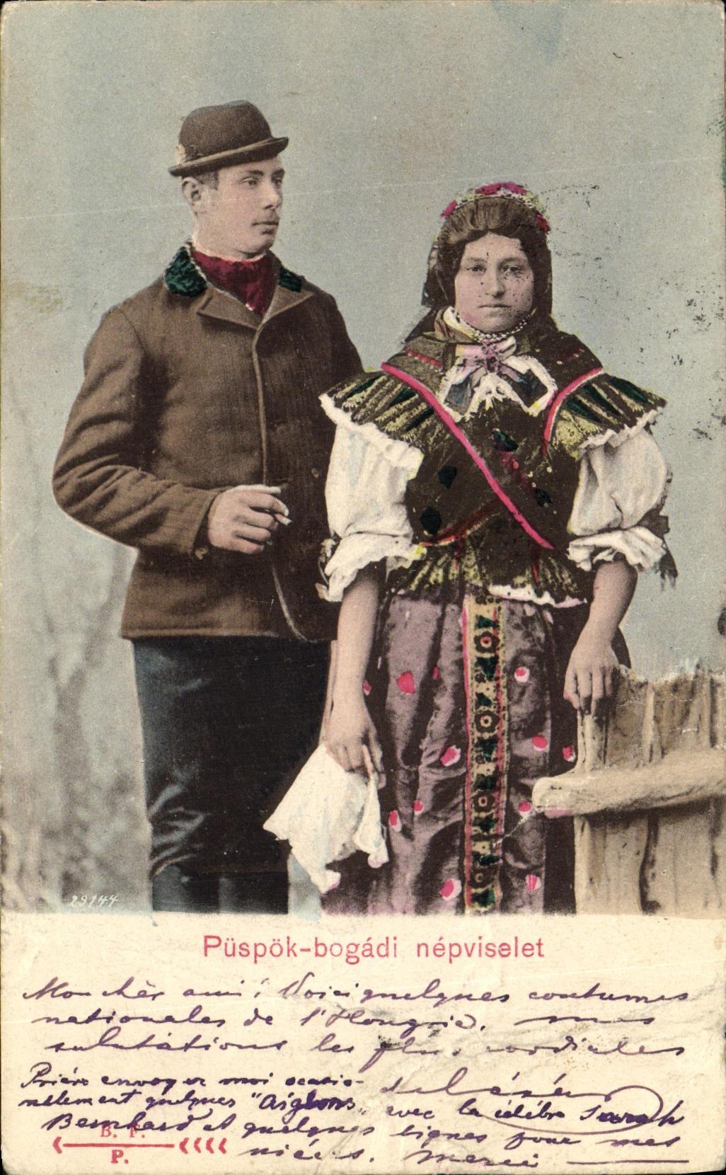CPA Puspok Bogadi Nepviselet Hongri Folklore Costume