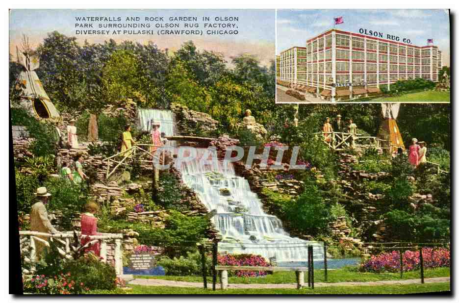 CPA Waterfalls and Rock Garden In Olson Park Surrounding Rug Factory