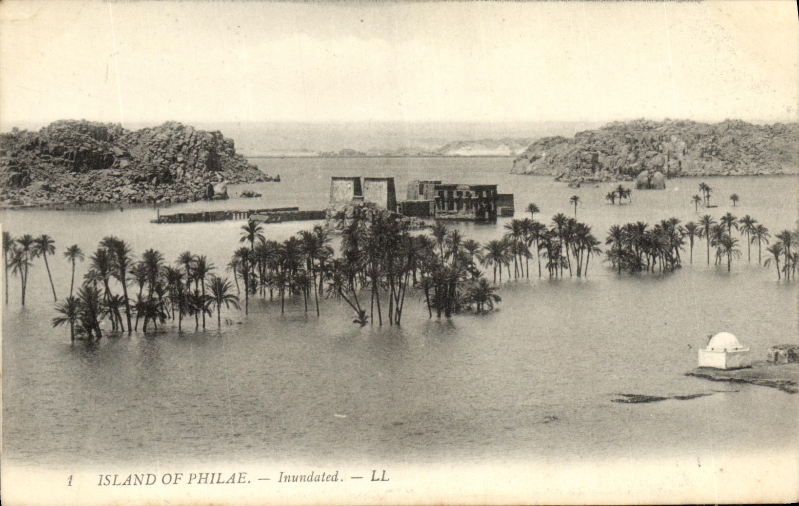 CPA Egypte Island of Philae Inundated