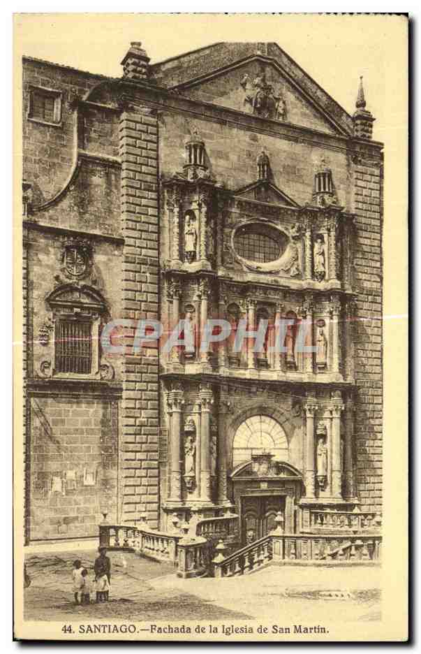 CPA Santiago Fachada de la Lglessia de San Martin