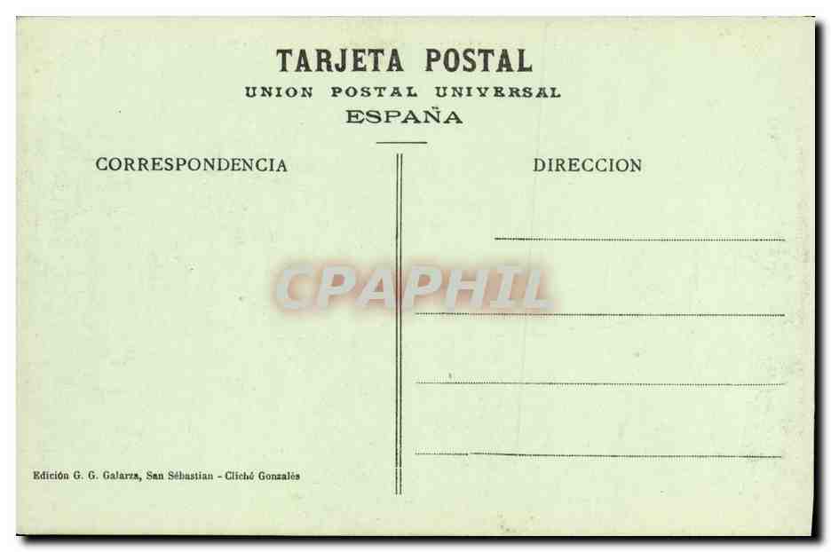 San Sebastián — Isla de Santa Clara y Babia, desde Igueldo — Édition G. G. Galarza — Rückseite