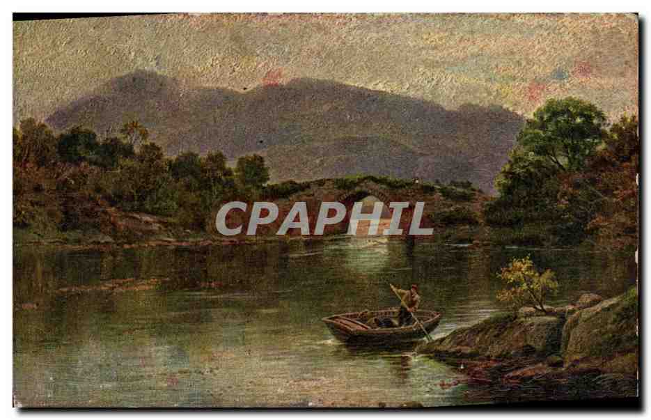CPA Barque sur un cours d eau