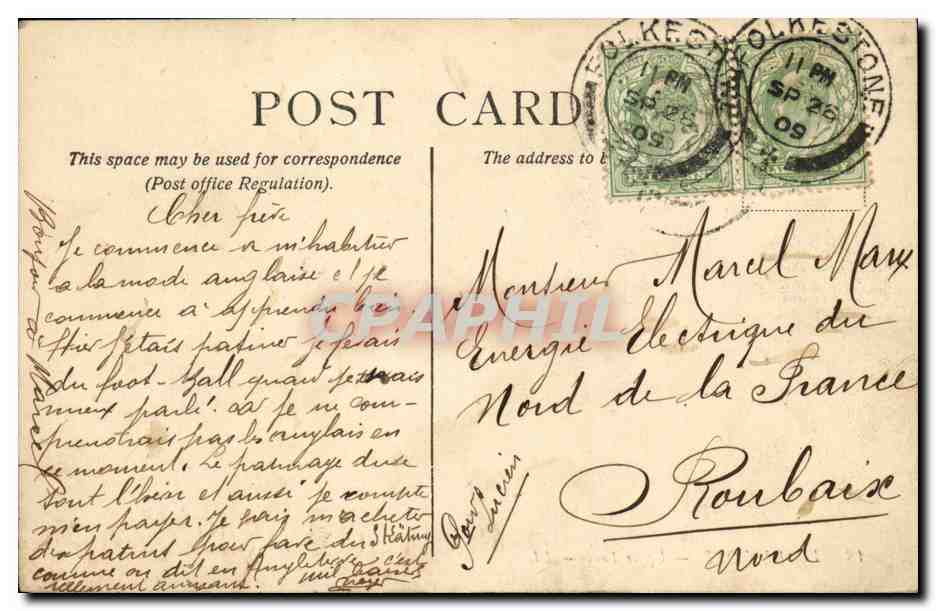 CPA Folkestone Upper Leas — Rückseite