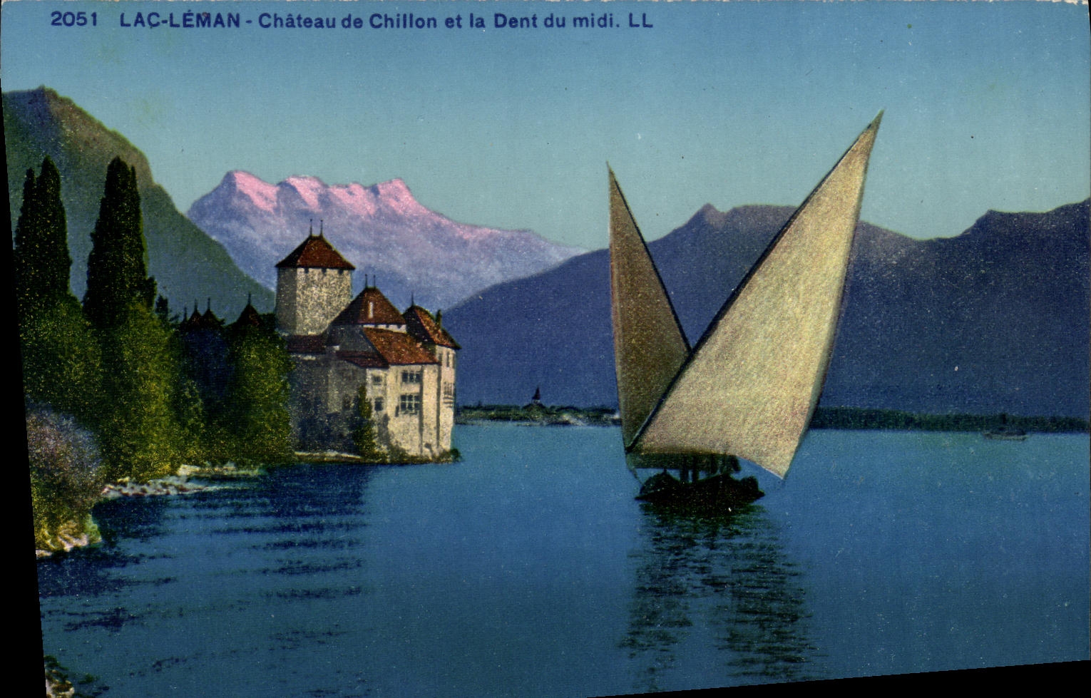 CPA Lac Leman Chateau de Chillon et la Dent du Midi