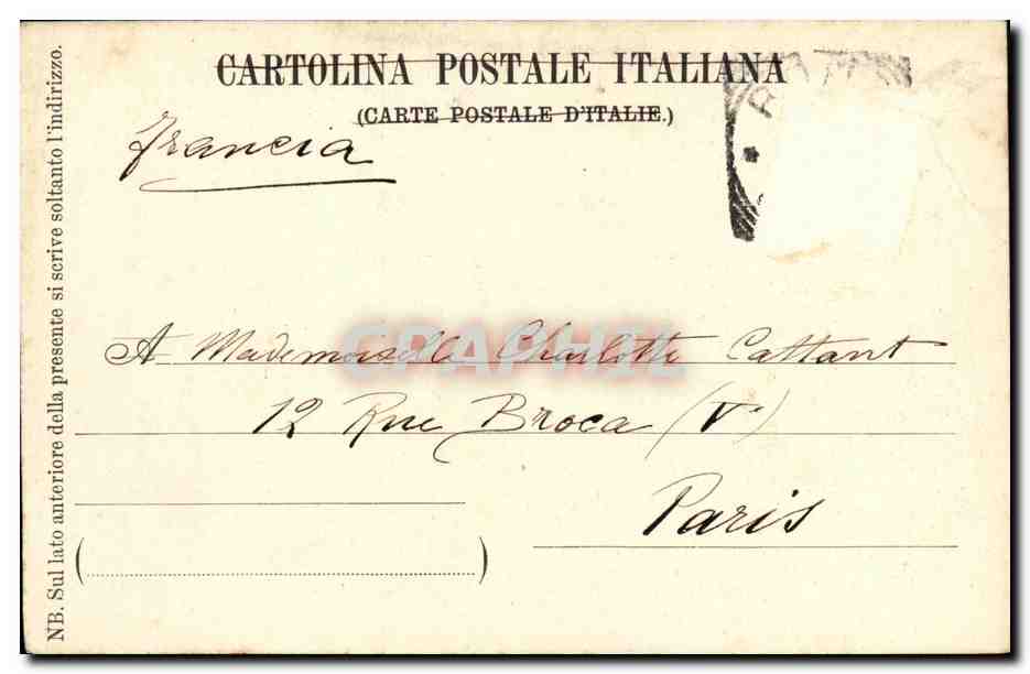 CPA Passegiata Del Pincio Roma — Rückseite