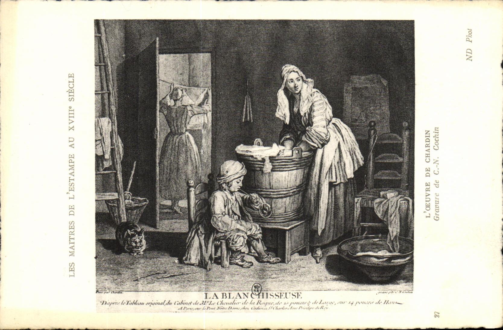CPA Les Maitres De L Estampe Au 18eme Siecle Chardin Cohin La blanchisseuse
