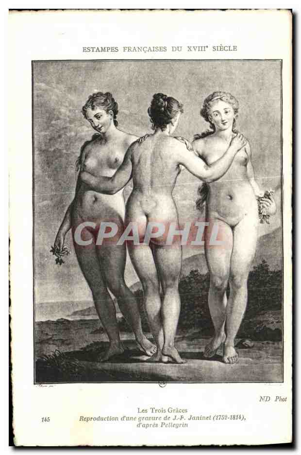 CPA L Estampe Les Maitres 18eme Siecle Les trois Grace Janinet Pellegrin