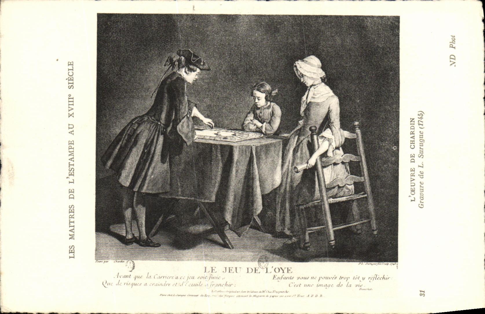 CPA L Estampe Les Maitres 18eme Siecle Chardin Surugue