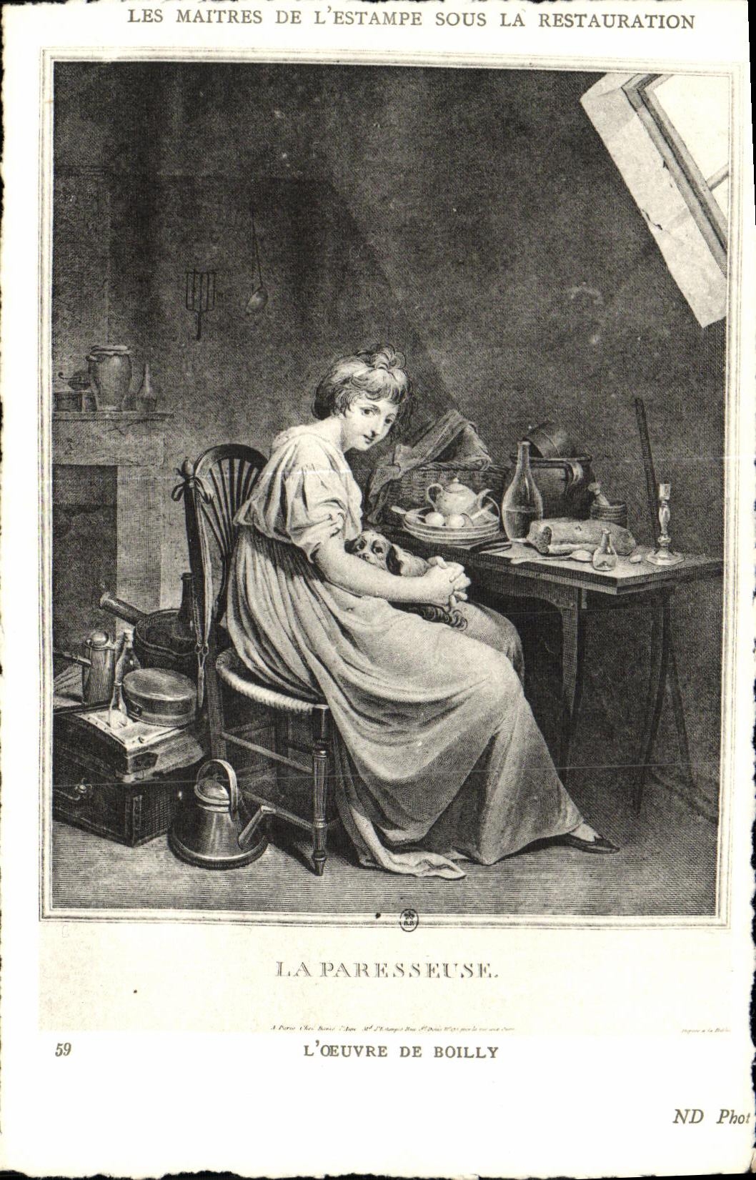 CPA L Estampe Les Maitres Sous La Restauration Boilly La paresseuse