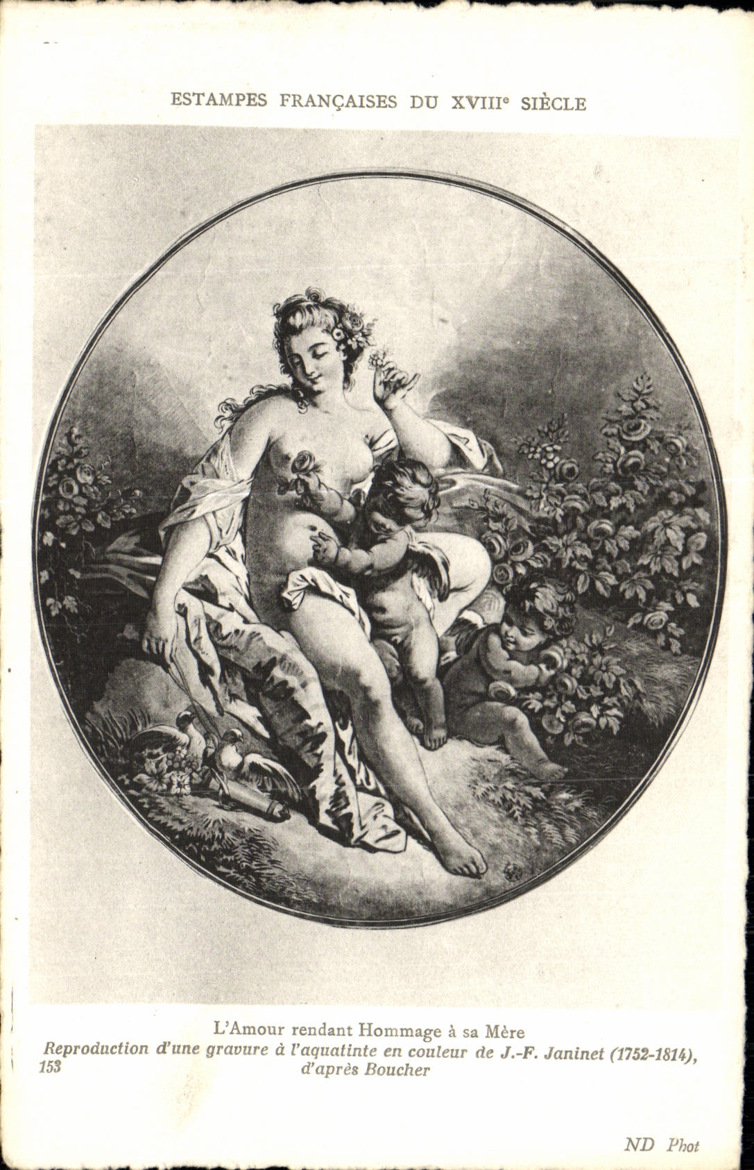 CPA L Estampe Francaies Du 18eme Siecle L amour rendant hommage a sa mere Janinet Boucher