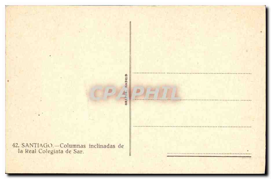 CPA Santiago Columnas Inclinadas de la Real Colegiata de Sar — Rückseite