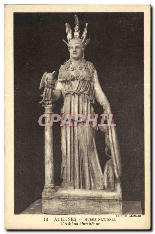 CPA Athenes Musee National L Athena Parthenon