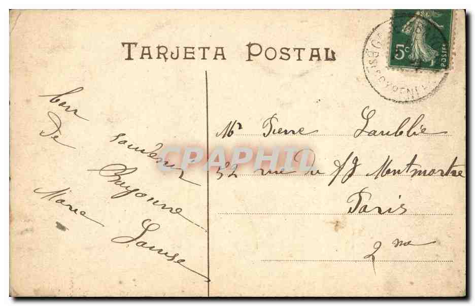 CPA San Sebastian Pena Del Ballendero — Rückseite