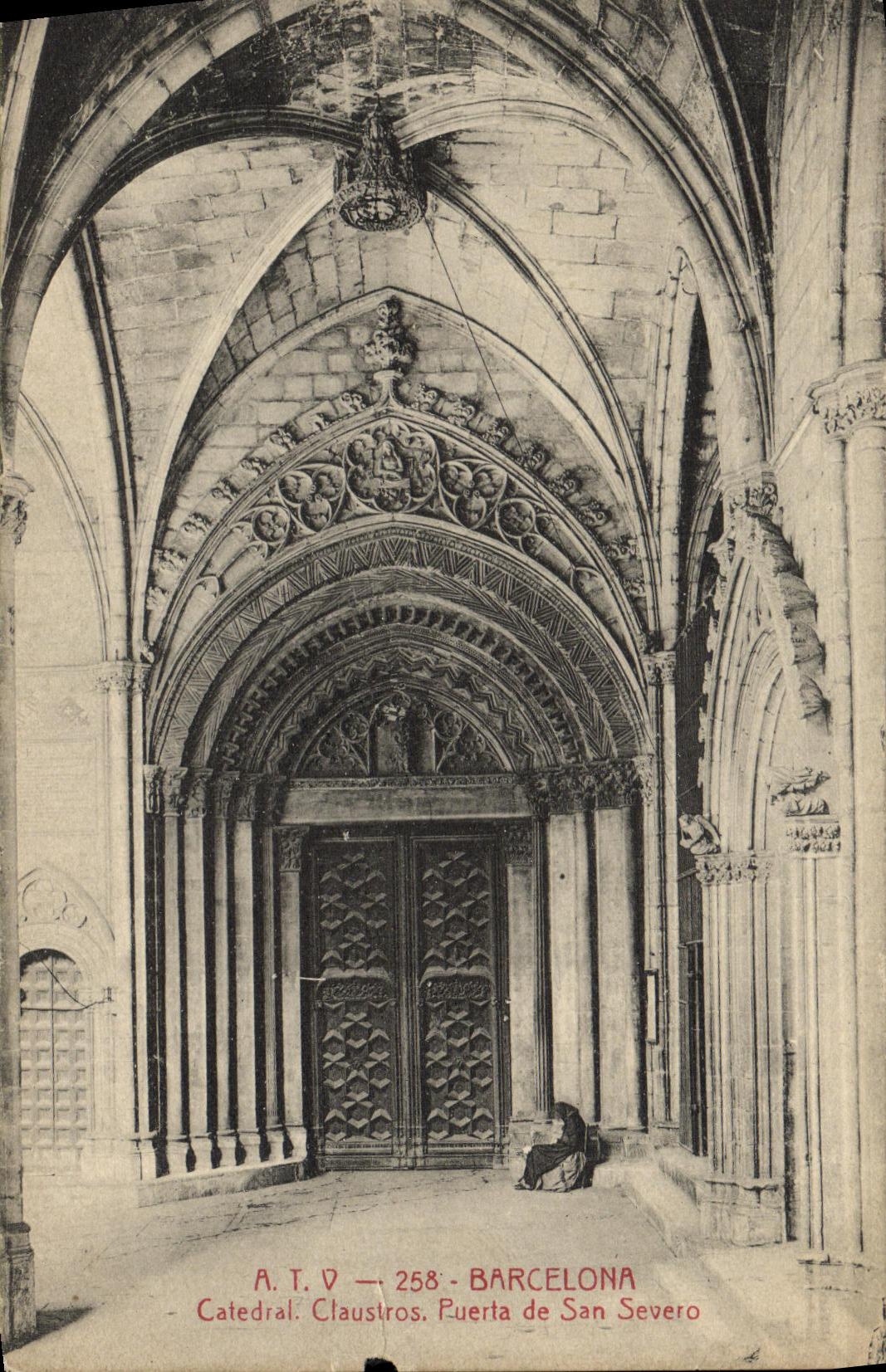 CPA Barcelona Catedral Claustors Puerta de San Severo