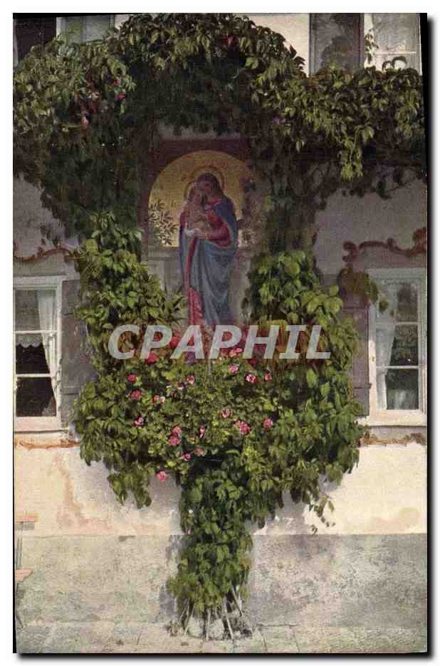 CPA Oberammergau Marienlaube am Hause des Kaiphasdaratellers Rutz