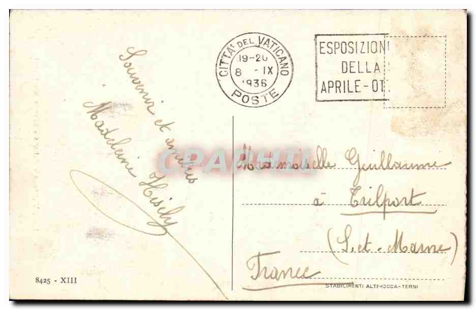 CPA Citta del Vaticano Galleria Braccio Mantovani — Rückseite