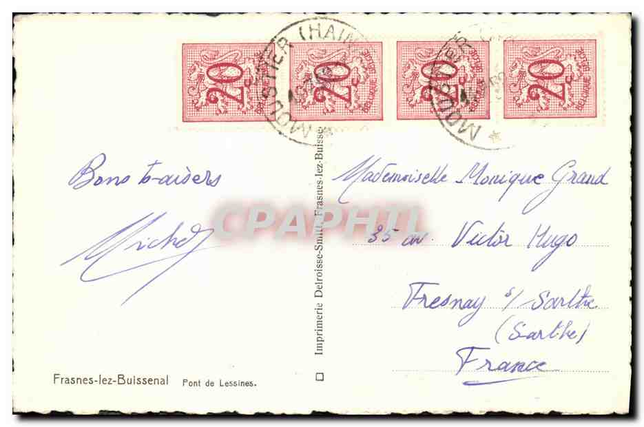CPA Frasnes lez Buissenal Pont de Lessines — Back