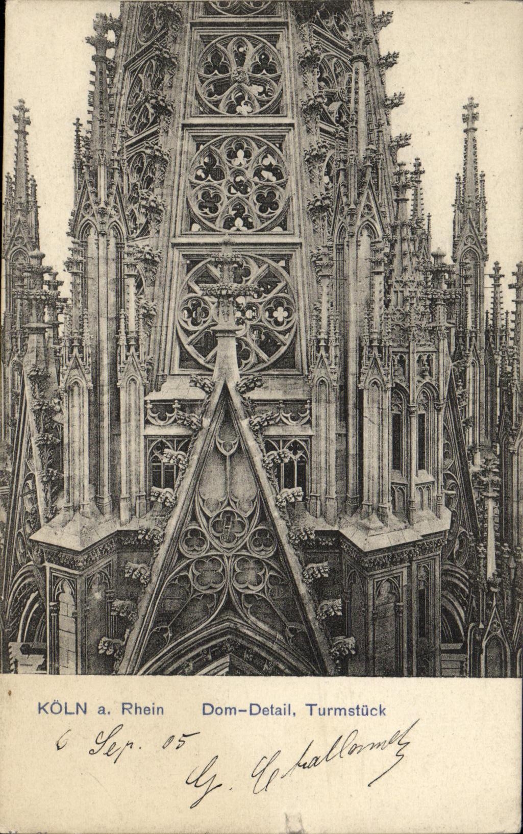 CPA Koln A Rhein Dom Detail Turmstuck