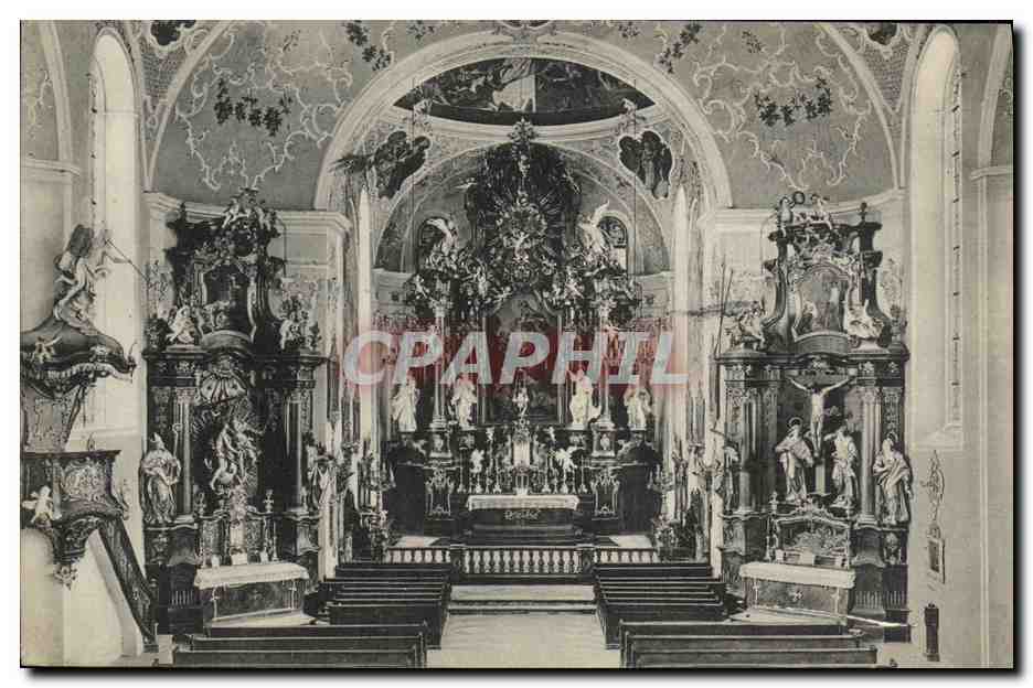 CPA Oberammergau Inneres der Kirche 