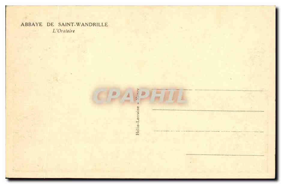 CPA Abbaye De Saint Wandrille L oratoire — Rückseite