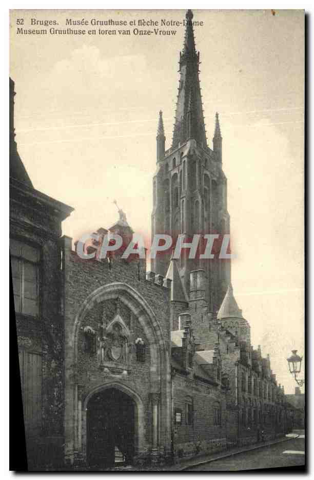 CPA Bruges Musee Gruuthuse et fleche Notre Dame