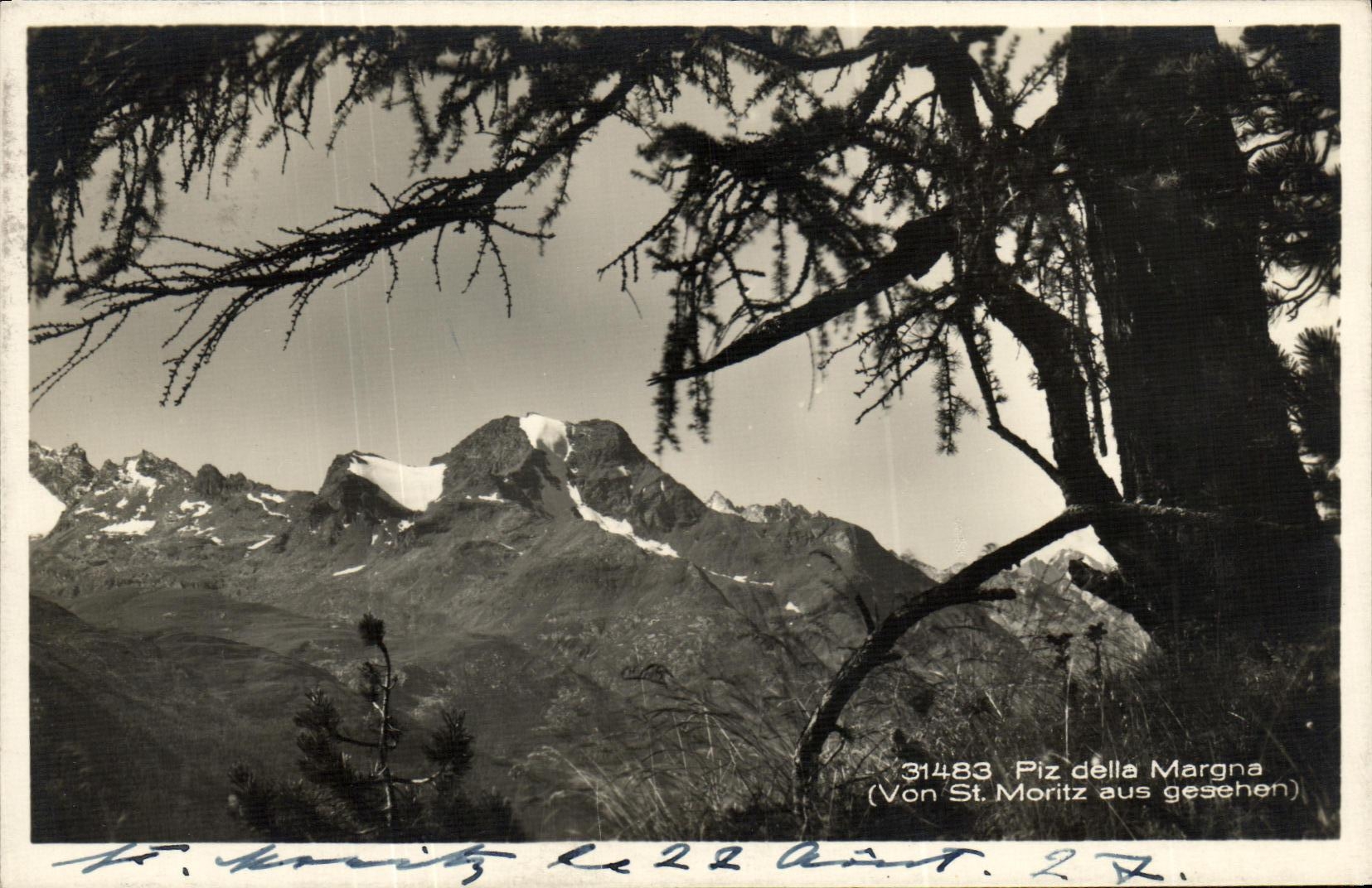 CPA Piz della Margna Von St Moritz aus gesehen