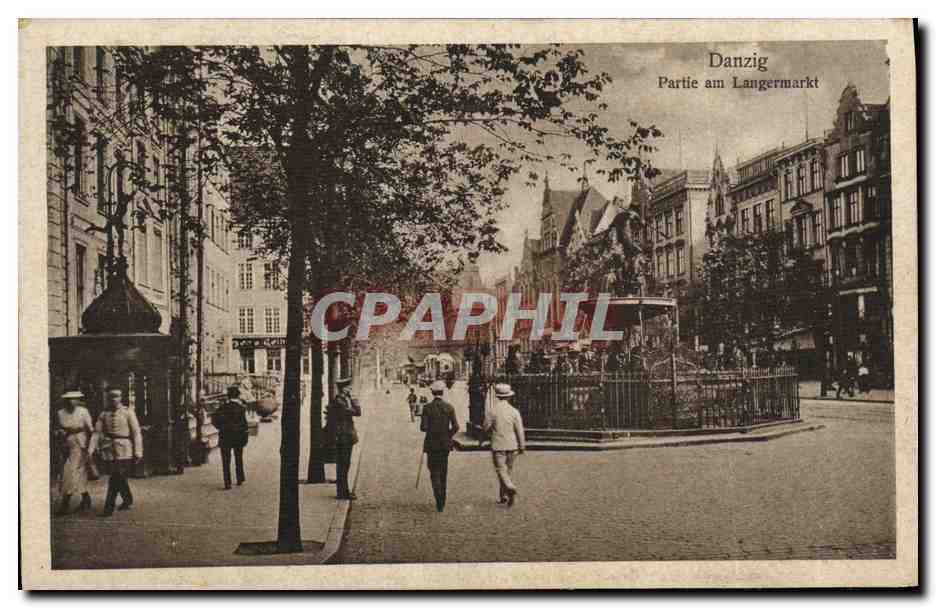 CPA Danzig Partie am Langermarket Pologne Poland 