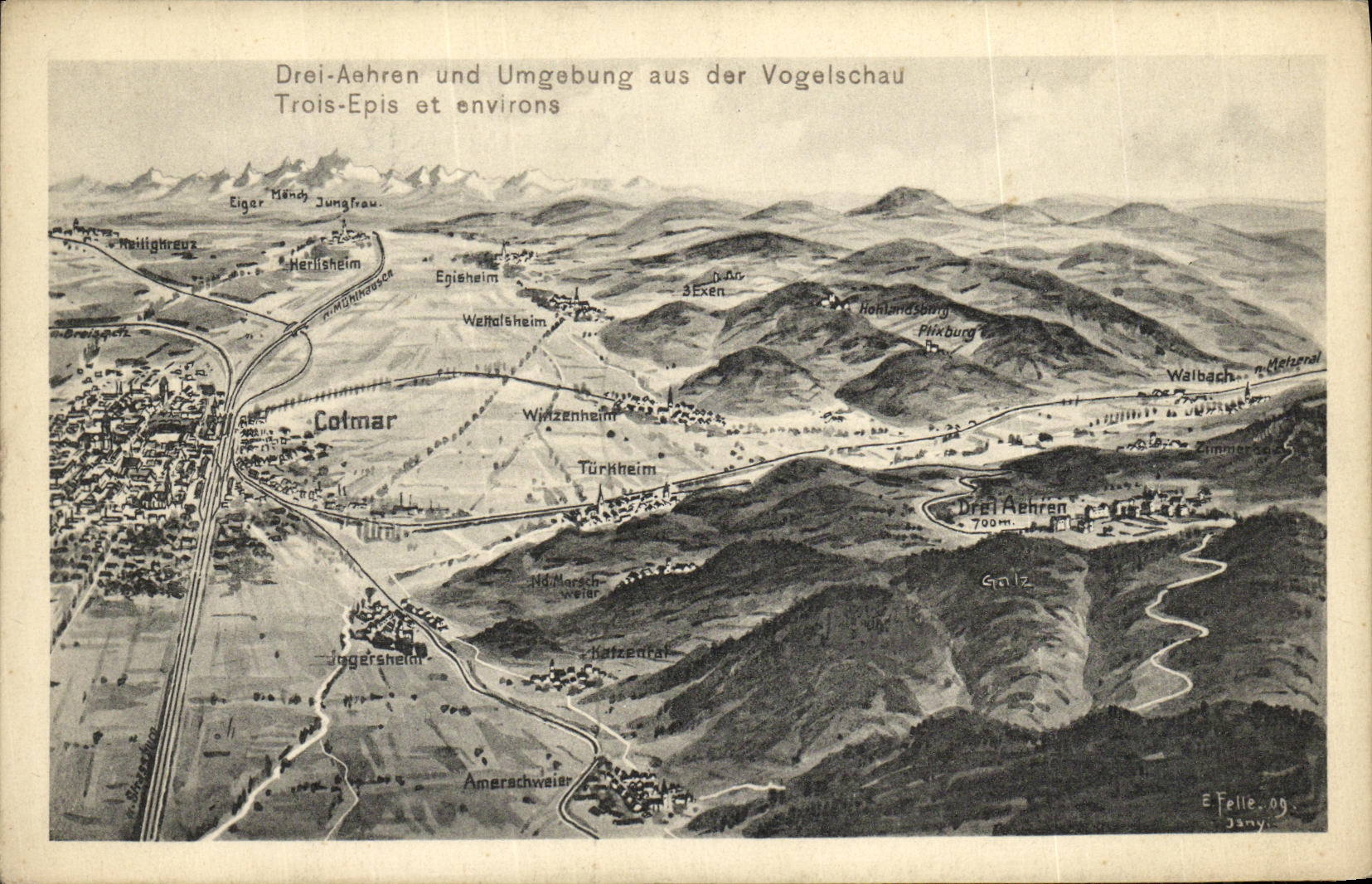 CPA Drei Aehren und Umgebung aus der Vogelschau Trois Epis et environs