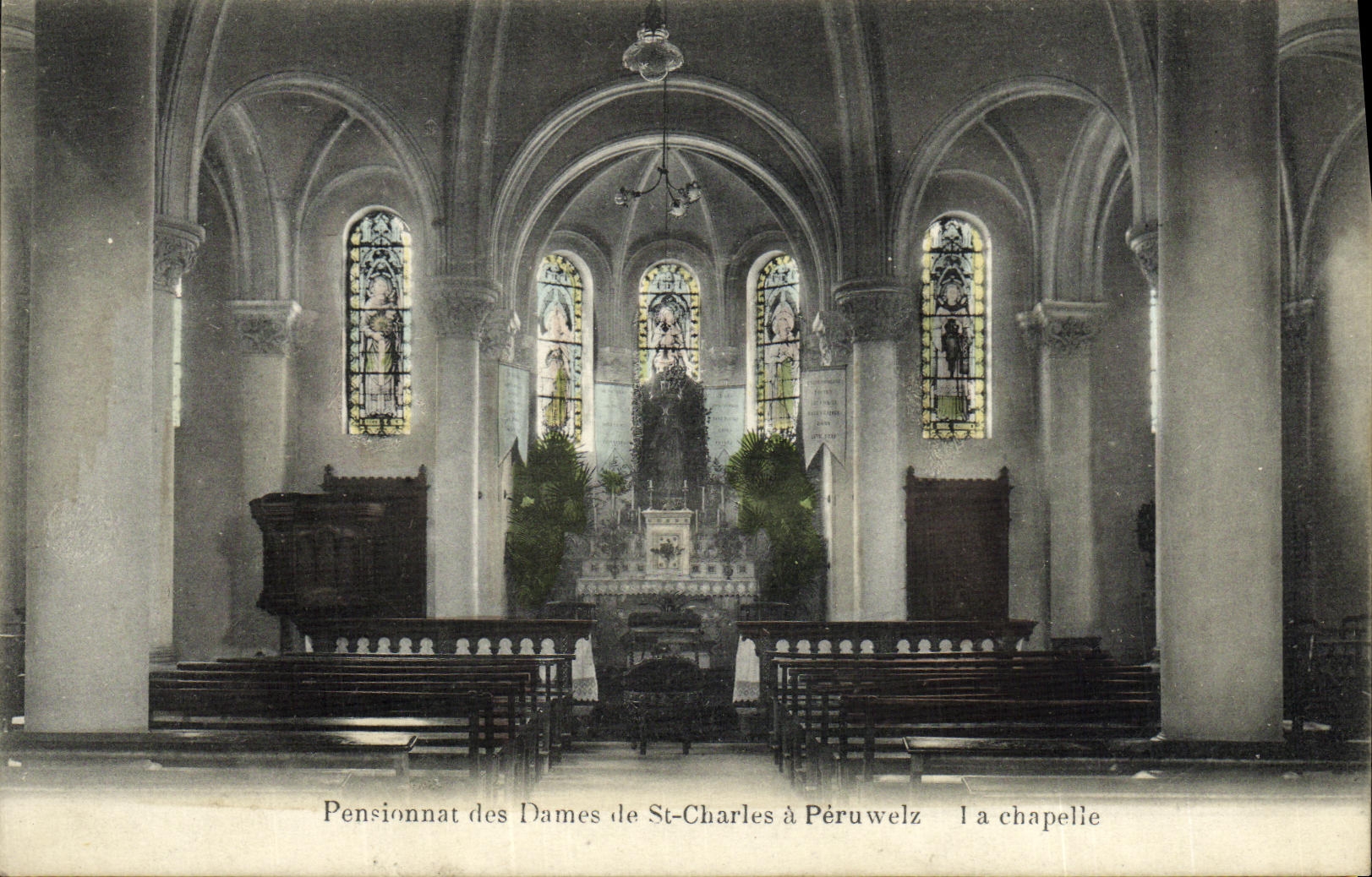CPA Pensionnat Dames de St Charles a Peruwelz La Chapelle