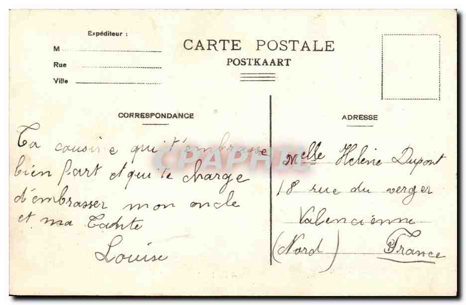 CPA Pensionnat Dames de St Charles a Peruwelz La Chapelle — Back
